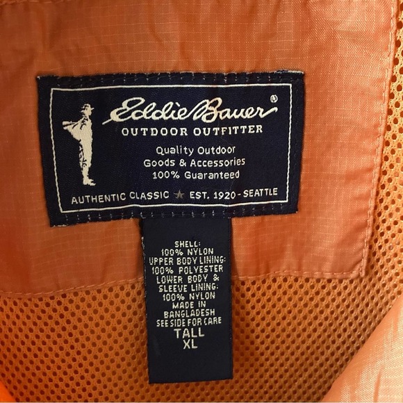 Eddie Bauer Windbreaker Orange Size XL - Picture 5 of 11